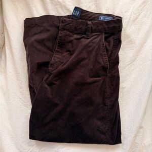 GAP Dark Brown Corduroy Trousers Tapered Ankle (6 Petite)